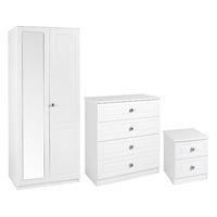 calando 2 door mirrored wardrobe 4 drawer chest and 2 drawer bedside w ...