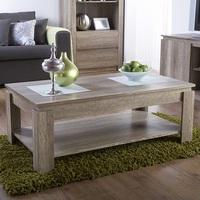 Caister Wooden Coffee Table Rectangular In Oak With Undershelf