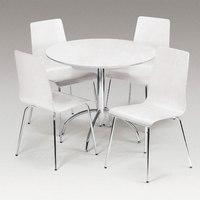 Candy Dining Set Round In Round White With 4 Chairs