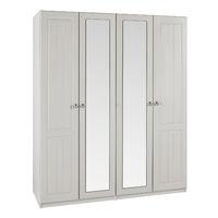 calando tall 4 door mirrored wardrobe cashmere