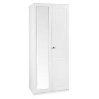 Calando Tall 2 Door Mirrored Wardrobe White