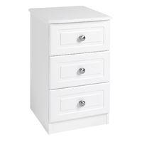 Calando 3 Drawer Bedside White