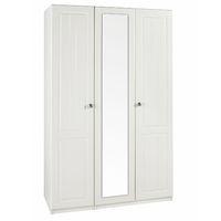 calando tall 3 door mirrored wardrobe cream