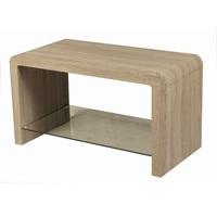 cannock coffee table rectangular in havana oak with glass shelf