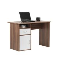 Cabrini Computer Work Station In Walnut And White With 1 Door