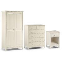 Cameo 2 Door Wardrobe, 4 plus 2 Chest and 1 Drawer Bedside Set