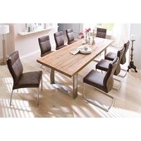 Capello Solid Oak 8 Seater Dining Table With Charles Chairs