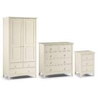 Cameo Combi Wardrobe, 3 plus 2 Chest and 3 Drawer Bedside Set