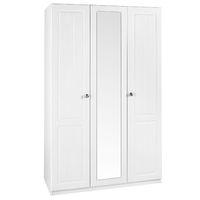 calando 3 door mirrored wardrobe white