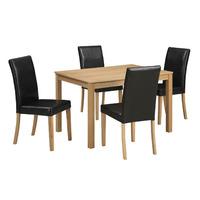 Cambridge Oak Finish Rectangular Dining Table And 4 Chairs