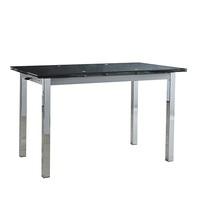 Carey Extendable Glass Dining Table Rectangular In Black