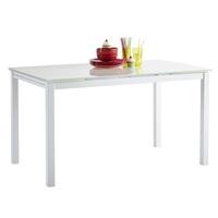 Carey Extendable Glass Dining Table Rectangular In White