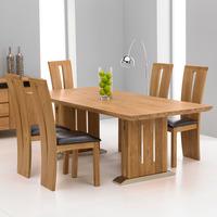 cagliari oak dining table and 6 arizona dining chairs