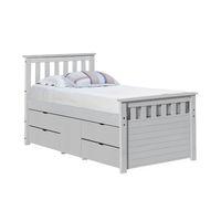 Captains ferrara small storage bed - Single - White and White