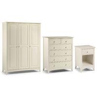 Cameo 3 Door Wardrobe, 4 plus 2 Chest and 1 Drawer Bedside Set