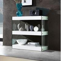 caspa bookshelf 1 shelf in matt white and glass