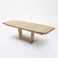 Cantania Extendable Large Dining Table Boat Shape In Wild Oak