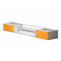 Catania Underbed Cupboards With Open Shelf in White with Orange details