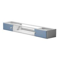 catania underbed cupboards with open shelf in white with baby blue det ...