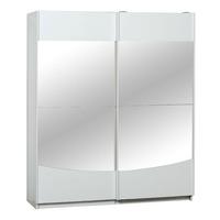 caly white 2 door sliding wardrobe with mirror in middle section