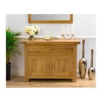 carlotta small sideboard in oak wax with 2 doors and 2 drawers