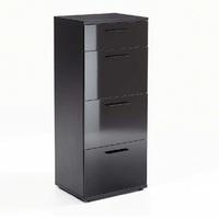 Canton Chest of Drawers In Black High Gloss With 4 Drawers