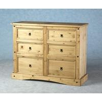 carona 6 drawer chest in waxed pine