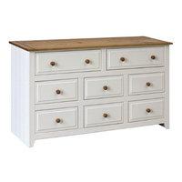 caprio 62 drawers chest wide in white with waxed pine