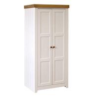 Caprio Wardrobe In White With Waxed Pine And 2 Doors