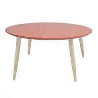 Carter Wooden Side Table Round In Coral