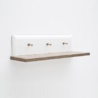 Camino Wall Mounted Key Hanger In White Gloss And Oak With Shelf