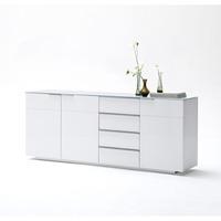 Canberra Sideboard In Glass Top And White High Gloss With 3 Door