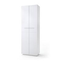 Canberra Hallway Wardrobe In White High Gloss And Glass Top