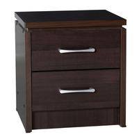 Carlo Bedside Cabinet In Walnut With 2 Drawers