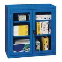 CABINETS-VISIBLE STORAGE-BLUE 2 STEEL SHELVES -915X460X460