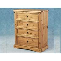 carona 4 drawer chest in waxed pine