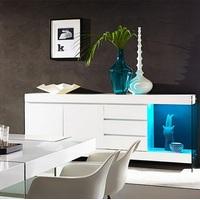 caspa sideboard in white with glass