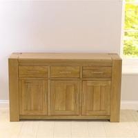 Carnell Wooden Sideboard In Solid Oak With 3 Doors