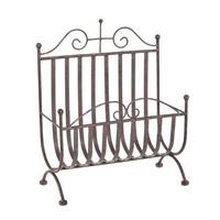 Cairo Magazine Rack In Antique Brown Metal