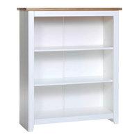 Caprio Low Bookcase In White With Waxed Pine With 2 Shelf