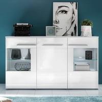 Callum Sideboard In White With High Gloss Fronts And LED