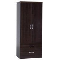 Carlo Wardrobe In Walnut With 2 Doors And 2 Drawers