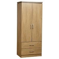Carlo Wardrobe In Oak With 2 Doors And 2 Drawers