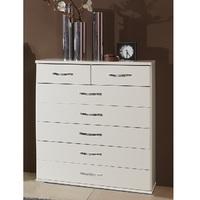 Candice Wide Chest of Drawers In Alpine White With 7 Drawers