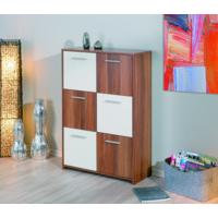 camus walnut finish and white 6 door 6 shelves sideboard