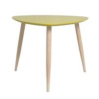 Carter Wooden Side Table Triangular In Yellow