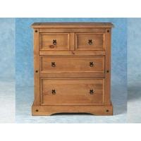 Carona 4 Drawer Chest In Distressed Waxed Pine