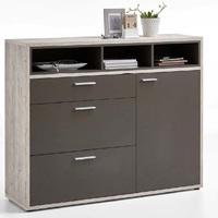 Canelo Shoe Storage Cabinet In Lava And Sand Oak With 1 Drawer