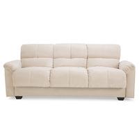 Cate Fabric 3 Seater Sofa Bed with Ottoman Beige
