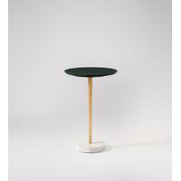 carrara side table in green marble gold leaf